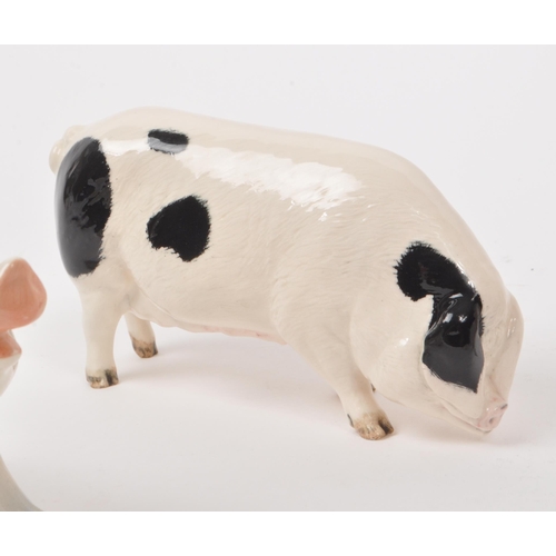 11 - Beswick - A collection of five 20th century porcelain pig figurines, comprising of, 'CH Wall CH Boy ... 