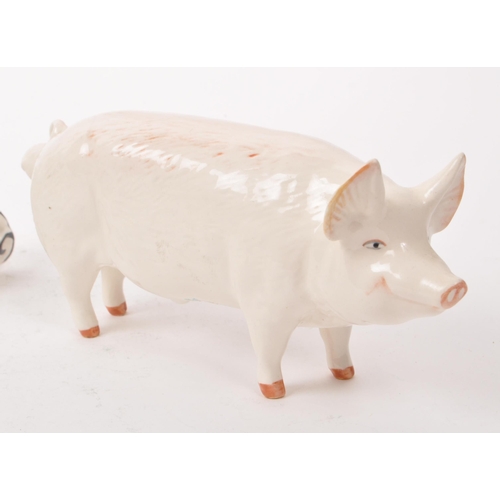 11 - Beswick - A collection of five 20th century porcelain pig figurines, comprising of, 'CH Wall CH Boy ... 