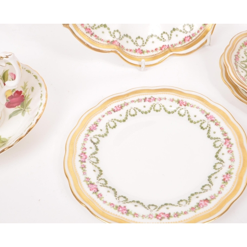 111 - George Jones - A collection of 19th century Crescent pattern bone china cups, saucers and side plate... 