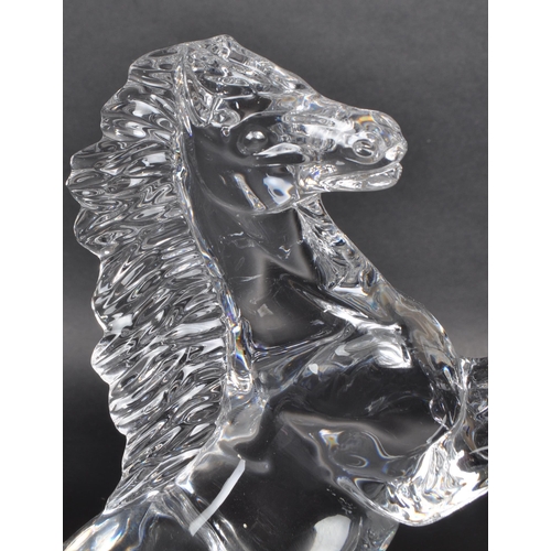 120 - Waterford - Two Waterford crystal ornaments in the form of a rearing horse. Together with a horse he... 