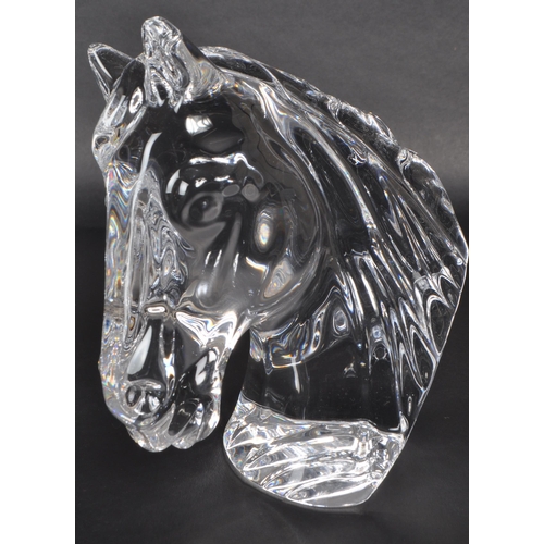 120 - Waterford - Two Waterford crystal ornaments in the form of a rearing horse. Together with a horse he... 