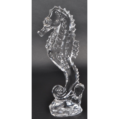 121 - Waterford - A cut crystal glass ornament / figure of a seahorse. Together with a Marquis Waterford m... 