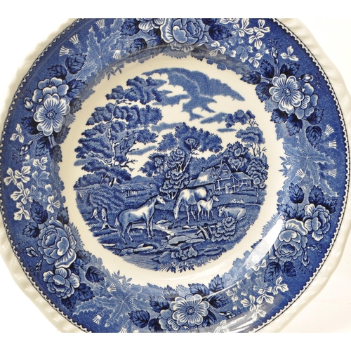 122 - Adams - A collection of six vintage 20th century Adams English Scenic pattern dinner / display wall ... 