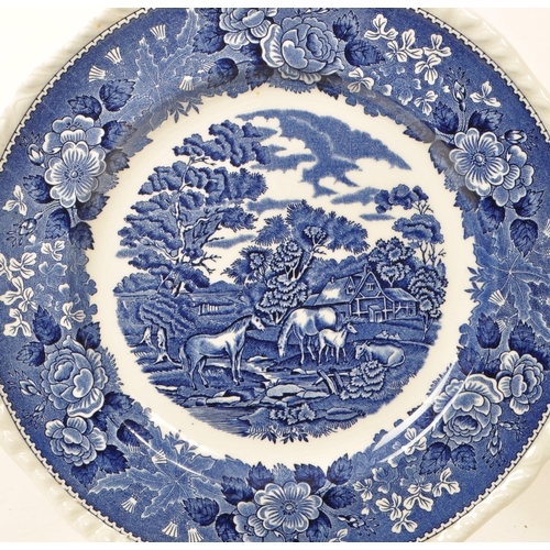 122 - Adams - A collection of six vintage 20th century Adams English Scenic pattern dinner / display wall ... 