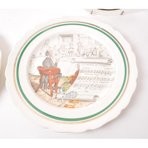 130 - Parry Vielle PV French opera ceramic display wall plates. Circa 1930, collection of five plates incl... 