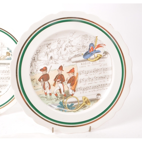 130 - Parry Vielle PV French opera ceramic display wall plates. Circa 1930, collection of five plates incl... 