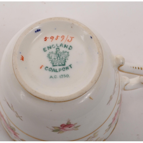 134 - Coalport - An early 20th-century porcelain eleven-person tea / coffee service set. Includes eleven c... 