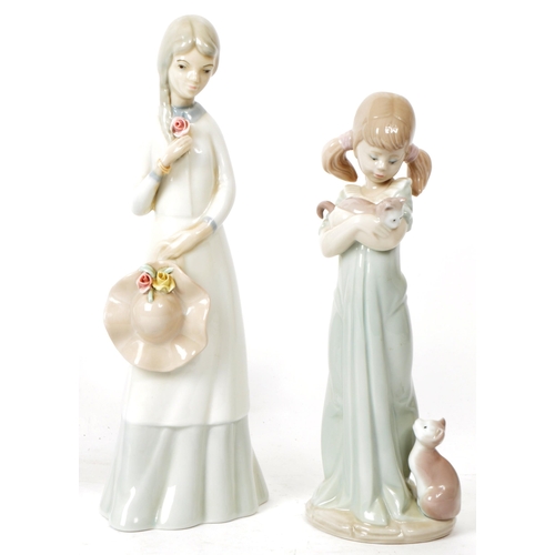 153 - Lladro - Nao - Collection of five late 20th-century Spanish porcelain figures, including examples su... 