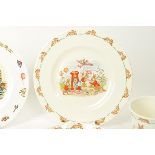 157 - Royal Doulton - Bunnykins - A collection of 20th-century bone china tableware, comprised of three pl... 