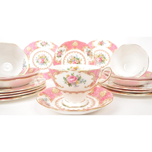 170 - Royal Albert - Lady Hamilton - A 20th century Royal Albert bone china part tea service to include ei... 