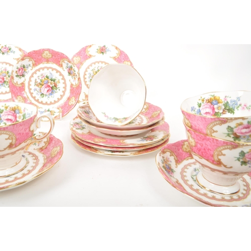 170 - Royal Albert - Lady Hamilton - A 20th century Royal Albert bone china part tea service to include ei... 