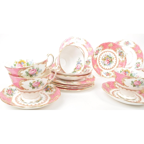 170 - Royal Albert - Lady Hamilton - A 20th century Royal Albert bone china part tea service to include ei... 