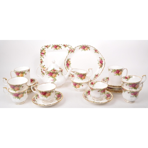 177 - Royal Albert - Old Country Roses - A collection of 1962 bone china tea service pieces, including a t... 