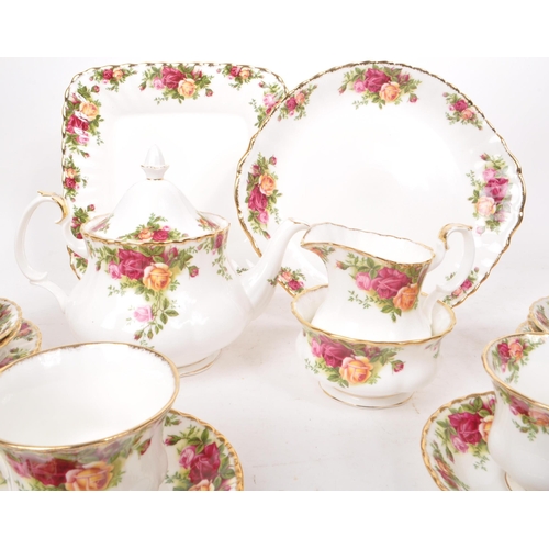 177 - Royal Albert - Old Country Roses - A collection of 1962 bone china tea service pieces, including a t... 