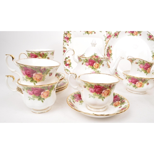 177 - Royal Albert - Old Country Roses - A collection of 1962 bone china tea service pieces, including a t... 