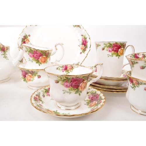 177 - Royal Albert - Old Country Roses - A collection of 1962 bone china tea service pieces, including a t... 