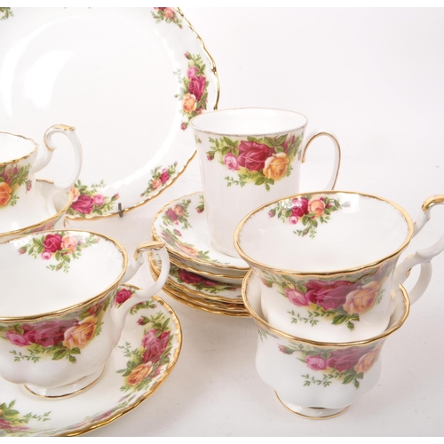 177 - Royal Albert - Old Country Roses - A collection of 1962 bone china tea service pieces, including a t... 