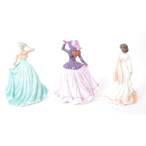 185 - Coalport - Three 21st century bone china lady figurines, from the 'Classic Elegance' series, compris... 