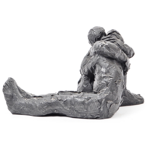 210 - Carol Peace (B.1970) - A contemporary bronze resin sculpture, depicting two figures embracing whilst... 