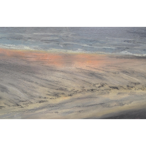 217 - Mary Whitlock - A 2004 pastel artwork titled 'Sunset at Brean Down', depicting the local interest pr... 