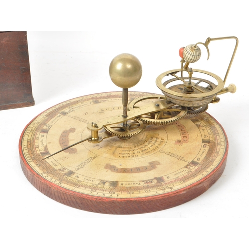 250 - W. Jones - London - A 19th century 'New Portable Orrery' housed within a wooden box. It features a r... 