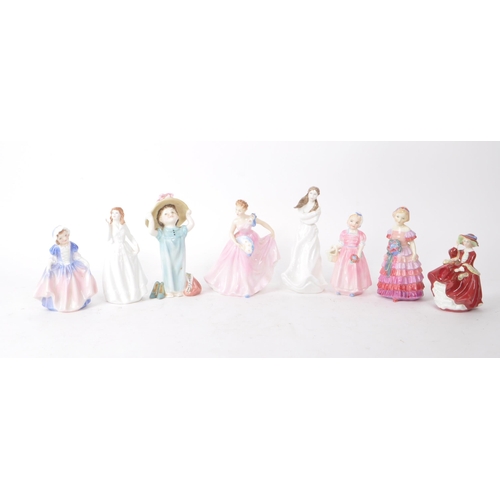 26 - Royal Doulton - A collection of eight 20th century china lady figurines, comprising of, HN 2170 'Inv... 