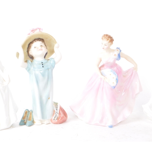 26 - Royal Doulton - A collection of eight 20th century china lady figurines, comprising of, HN 2170 'Inv... 