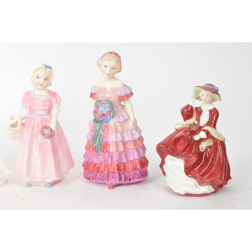 26 - Royal Doulton - A collection of eight 20th century china lady figurines, comprising of, HN 2170 'Inv... 