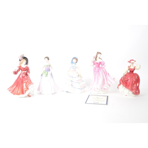 27 - Royal Doulton - A collection of five 20th century china lady figurines, comprising of: HN 3975 'Laur... 