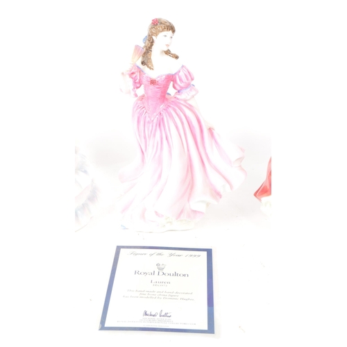 27 - Royal Doulton - A collection of five 20th century china lady figurines, comprising of: HN 3975 'Laur... 