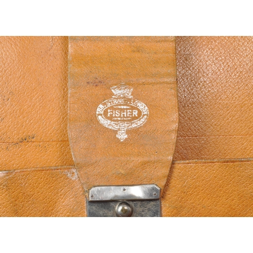 282 - Three 20th century leather bags, including a Gladstone leather satchel, a Fisher trunk / briefcase, ... 