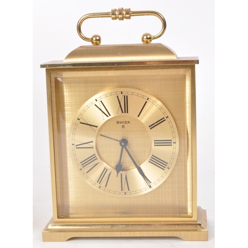 291 - A collection of three 20th century brass mantel clocks, comprised of a West German Aug. Schatz and S... 