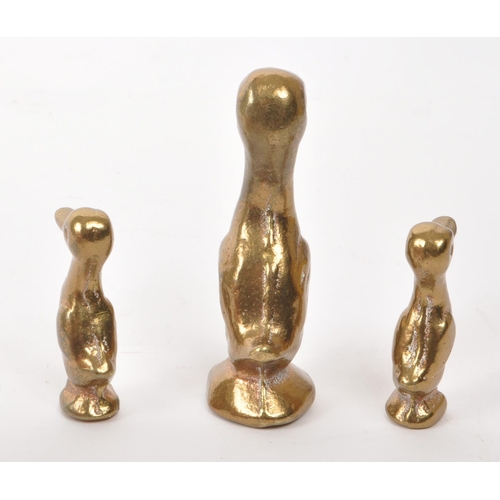 303 - Three 19th century Burmese brass opium weights. Each weight in the form of a duck. A larger one and ... 