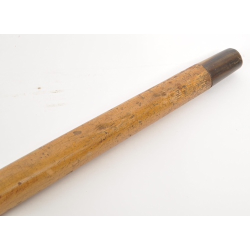 314 - J Howell & Co Ltd - An early 20th century wooden walking stick, with a horn ferrule and silver t... 