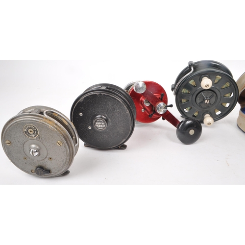 323 - A collection of eight vintage fishing reels, including examples by Beaudex, Ambassadeur 9000 (ABU), ... 