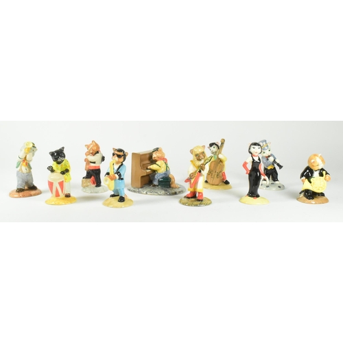 33 - A collectionof ten John Beswick 20th century ceramic sculptures forming the Cat Band set. Includes: ... 