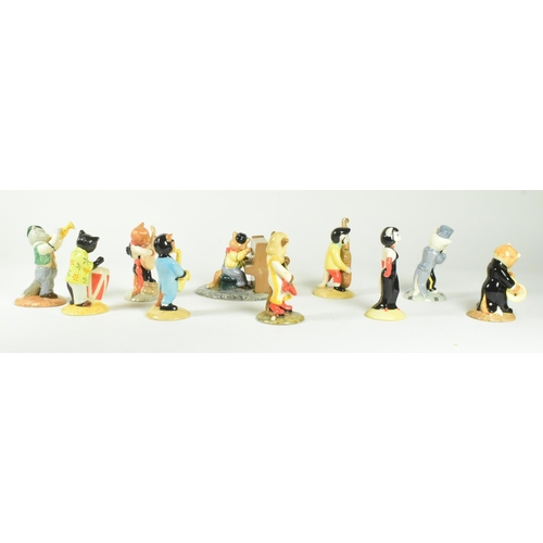 33 - A collectionof ten John Beswick 20th century ceramic sculptures forming the Cat Band set. Includes: ... 