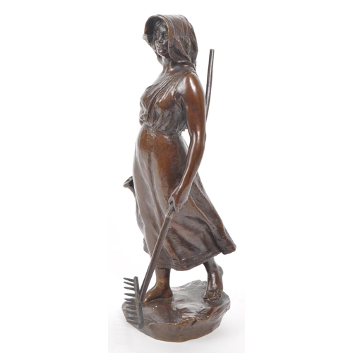 346 - After Jean Garnier (French, 1820-1895), Bronze early 20th century depicts a female farmer / milk mai... 