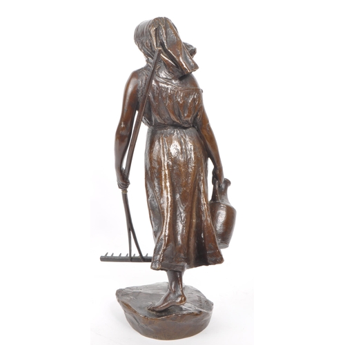 346 - After Jean Garnier (French, 1820-1895), Bronze early 20th century depicts a female farmer / milk mai... 