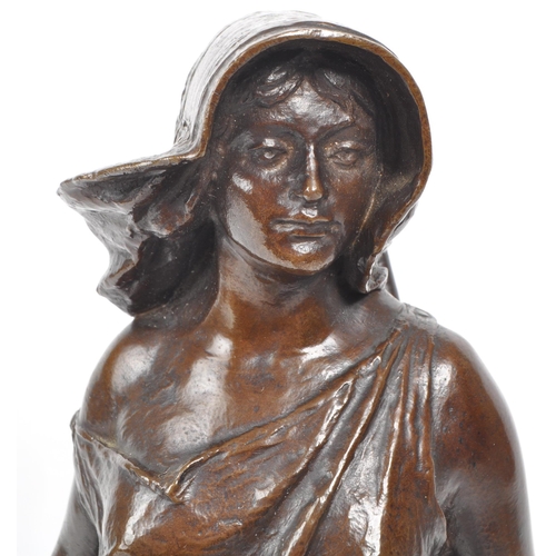 346 - After Jean Garnier (French, 1820-1895), Bronze early 20th century depicts a female farmer / milk mai... 