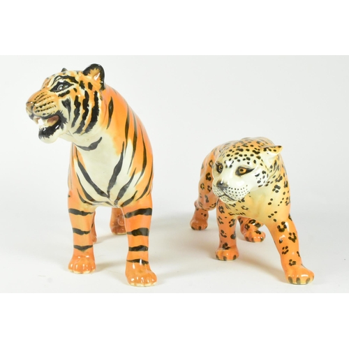 35 - Two gloss finish 20th century Beswick figurines including a cheetah and a tiger.