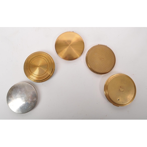 353 - A collection of five mid 20th century compact mirrors. The collection to include an enamelled exampl... 