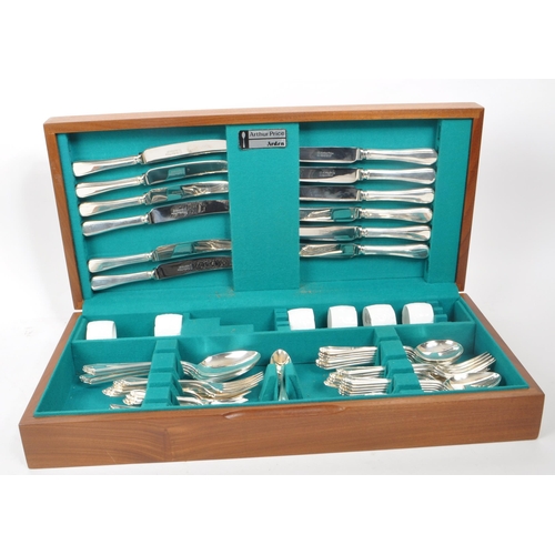 354 - Arthur Price - Arden - A mid century silver plated six place canteen of cutlery, in original fitted ... 