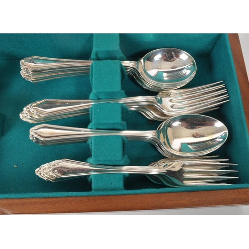 354 - Arthur Price - Arden - A mid century silver plated six place canteen of cutlery, in original fitted ... 