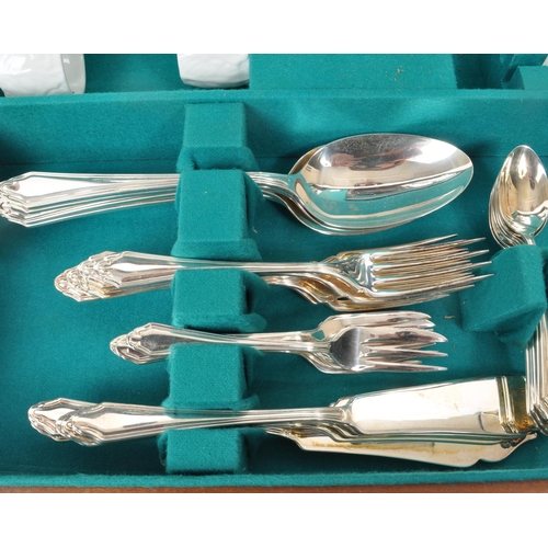 354 - Arthur Price - Arden - A mid century silver plated six place canteen of cutlery, in original fitted ... 