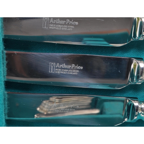 354 - Arthur Price - Arden - A mid century silver plated six place canteen of cutlery, in original fitted ... 