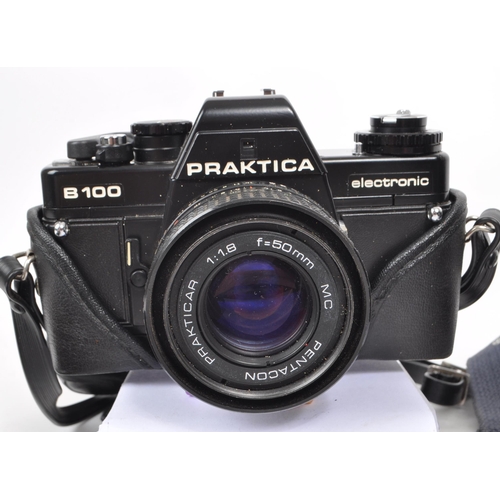 374 - Praktica - Two vintage 20th century Praktica cameras and lenses. The collection to include a Praktic... 