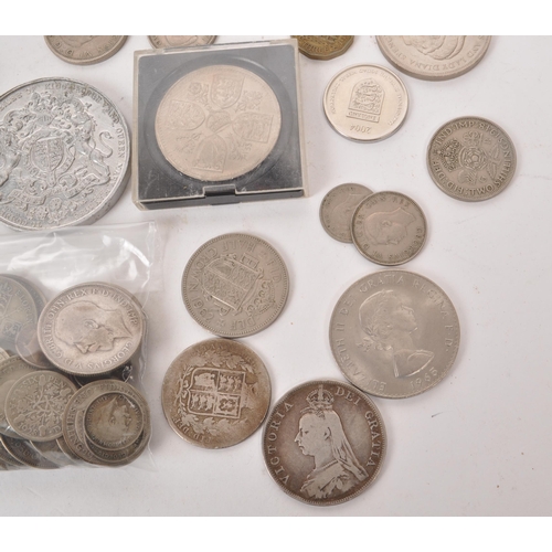 392 - A collection of 19th and 20th century British currency coins. The collection to include an 1890 Vict... 