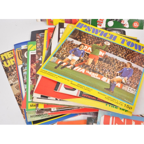 396 - A collection of late 20th century football programmes, majority being Manchester United, with other ... 