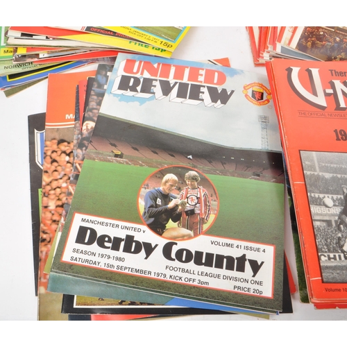 396 - A collection of late 20th century football programmes, majority being Manchester United, with other ... 